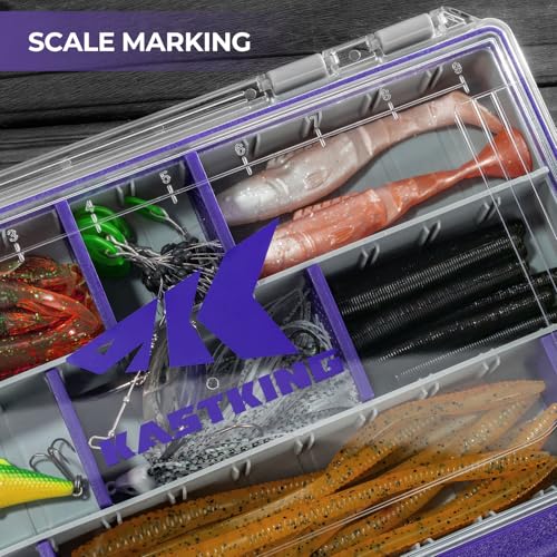 Image of KastKing HyperSeal Waterproof Tackle Box, 3600 and 3700 Tackle Trays, Fishing Tackle Box Organizer with Removable Dividers, Lure Box and Terminal Tackle Storage,Purple