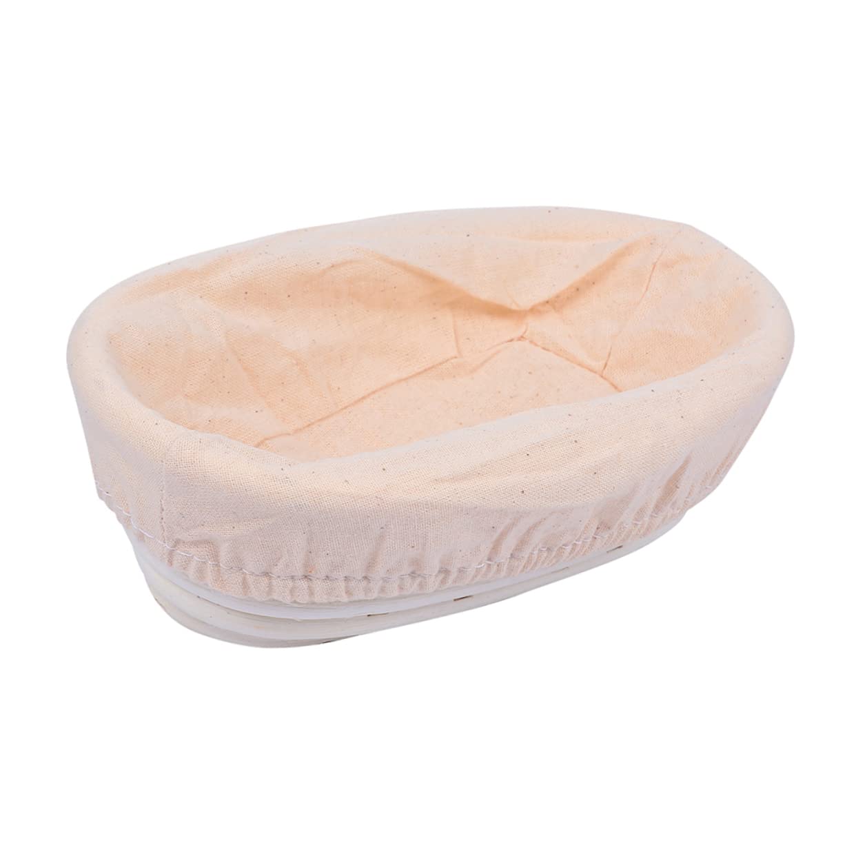 Wakauto 1 PC Rattan Proofing Basket with Lining Oval Dough Proofing Bowl for Sourdough Baking Removable and Reusable Bread Baking Tool for Home Bakers and Beginners