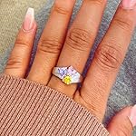 Mothers Rings with 3 Birthstones 3 Names Engraved, Sterling Silver or 10K 14K White Gold, Customized Personalized Ring for Women, Sizes 5-12 - Image 4