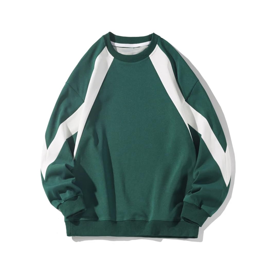 Dvbfufv Uomo Primavera Moda Oversize Felpa Uomo Streetwear Hip-Hop Sport Allentato Girocollo Felpe Top, Nero, L, Nero, L