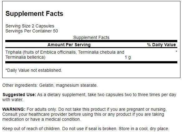 Miniatura 2 de Swanson Triphala Cleanse Detox GI Tract 500 mg 100 Cápsulas (Caps)