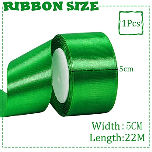 50mm Wide Dark Green Ribbon Thick Christmas Ribbon for Gift Wrapping 22m - Image 2