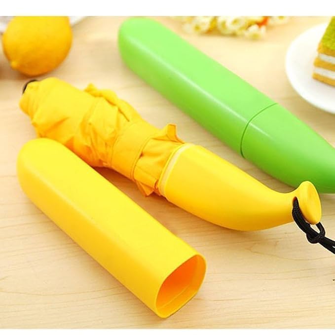 Dhamee Banana Shape Folding Automatic Open Mini Umbrella Big Umbrella for Rain UV Protection & Windproof Frame for Outdoor Large Size Umbrellas for Men, Women & Family 3