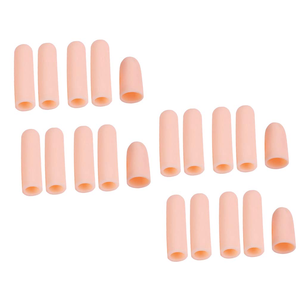 menolana 20pcs Elastic Finger Cracking Protection Gel Thumb Finger Sleeves Cap Skin