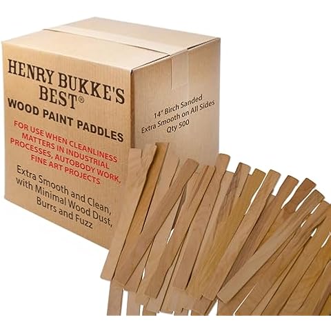 Henry Bukke's Premium Birch Paint Sticks 1000 Bulk 14 Inch; Clean for Industrial Use and Fine Art Projects; Extra Smooth Cover