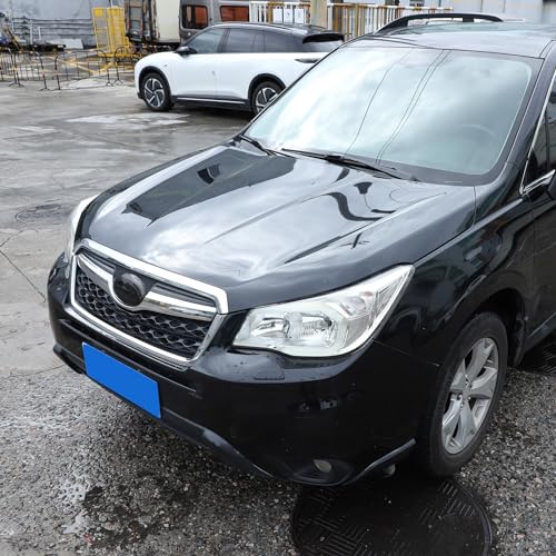 Image of Front and Rear Emblem Cover Compatible with Subaru Forester 2013-2018 Front Grille Rear Tailgate Emblem Cover Oval Smoked Logo Cover