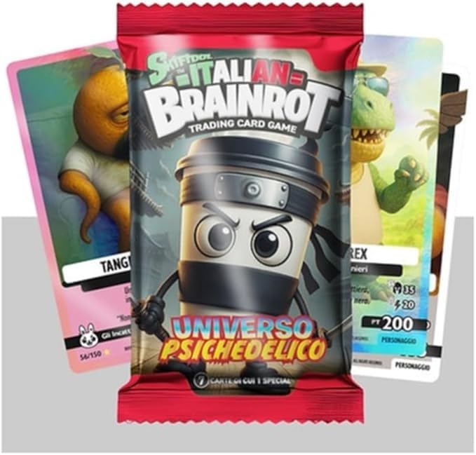 Skifidol Italian Brainrot Trading Card Game - 48 Pochettes Scellées (7 Cartes Par Pochette) - Jeu De Cartes à Collectionner Pour Enfants