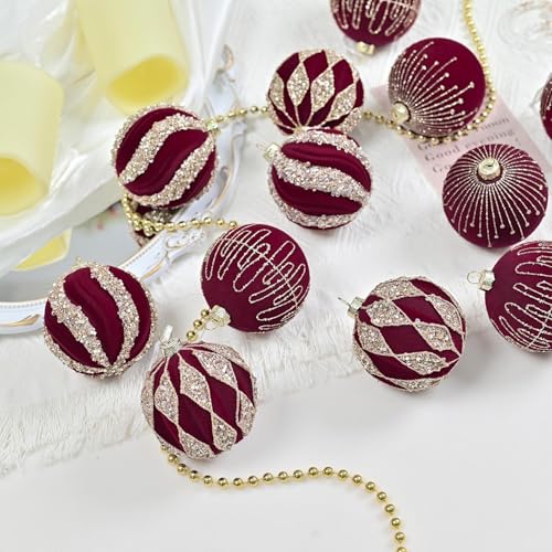 Boules de Noël en velours pour illuminer votre salon et votre cheminée - 7