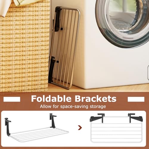 Image of Tangkula Portable Clothes Drying Rack, Extendable Radiator Clothes Airer with Robust Aluminum Frame for Balcony Railings Windowsill, Folding Towel Rack for Indoor & Outdoor Use (Large)
