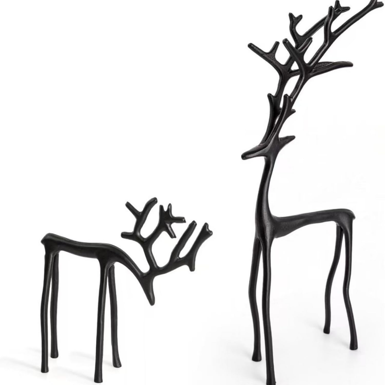 Amazon.com: 2 Pcs Christmas Reindeer Figurines Decor Xmas Tabletop