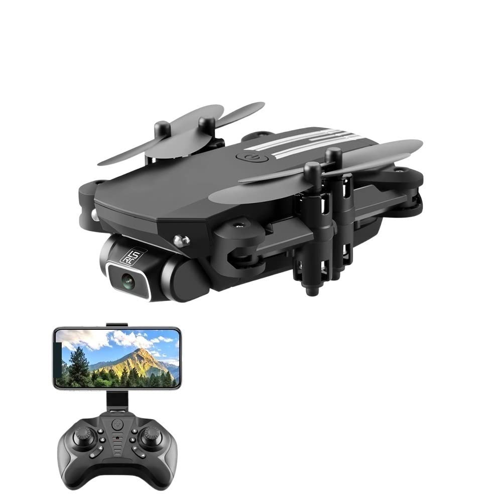 Składany dron Quadcopter Mini Drone 4K 1080P Szerokokątna kamera Drone 480P Rc Quadcopter Utrzymanie wysokości Mini helikopter dla zabawek dla dzieci (Kolor: szary 4K 3Rozmiar baterii: 1) (480P