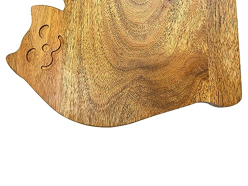 Tabla de cortar de madera con forma de gato divertida miniatura 5