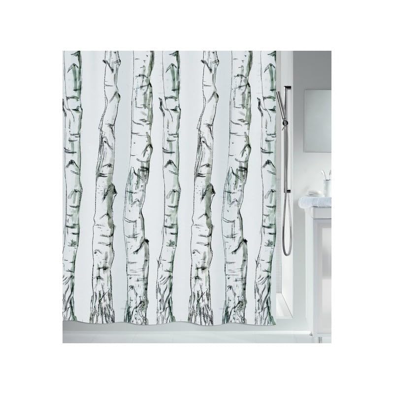 Spirella Rideau de Douche Polyester Wood 240x200cm Noir