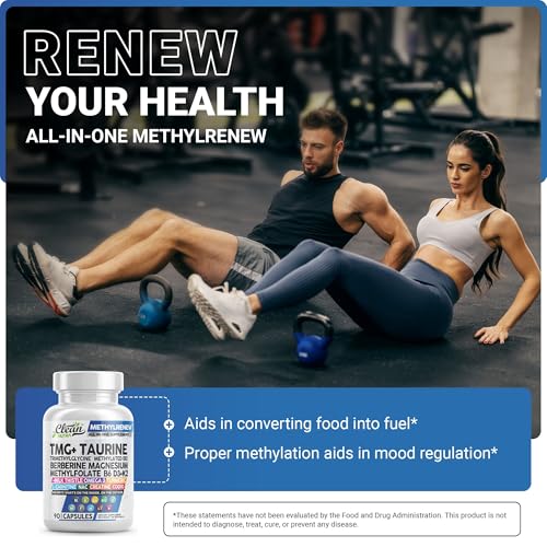 Clean Nutra TMG Supplements 1000mg | Methylated Multivitamin for Women Men | Taurine B6 Vitamins B12 D3 K2 Trimethylglycine Magnesium Methylfolate Milk Thistle NAC COQ10 B Supplement Complex Capsules - Image 6