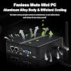 WEIDIAN Industrial Mini PC J5005 PC Fanless 8GB RAM 128GB SSD 2RS232 COM 2Gigabit LAN HD+VGA Win11 Fanless Industrial Fanless Embedded Mini Computer Linux Auto Power On