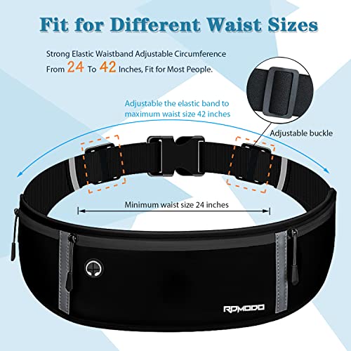 Image of Fanny Packs for Women Men, Running Waist Belt Set, 2 Pack Pure Black