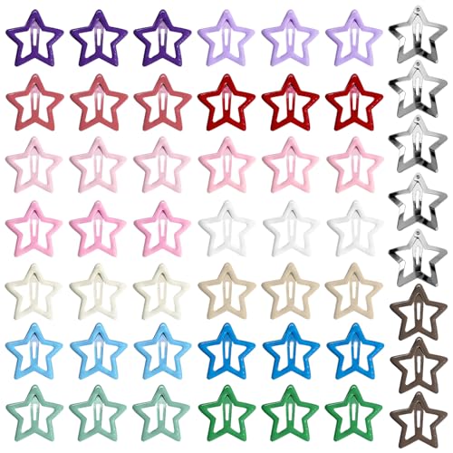 50 PCS Star Hair Clips for Girls Cute Funky Hair Clips Small Colourful Hairclips Colorful Accessories for Girls Women Cute and Durable Design Daily Use