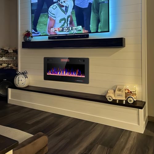 Image of Electactic 36-Inch Electric Fireplace, 12 Flame Colors, Remote Control
