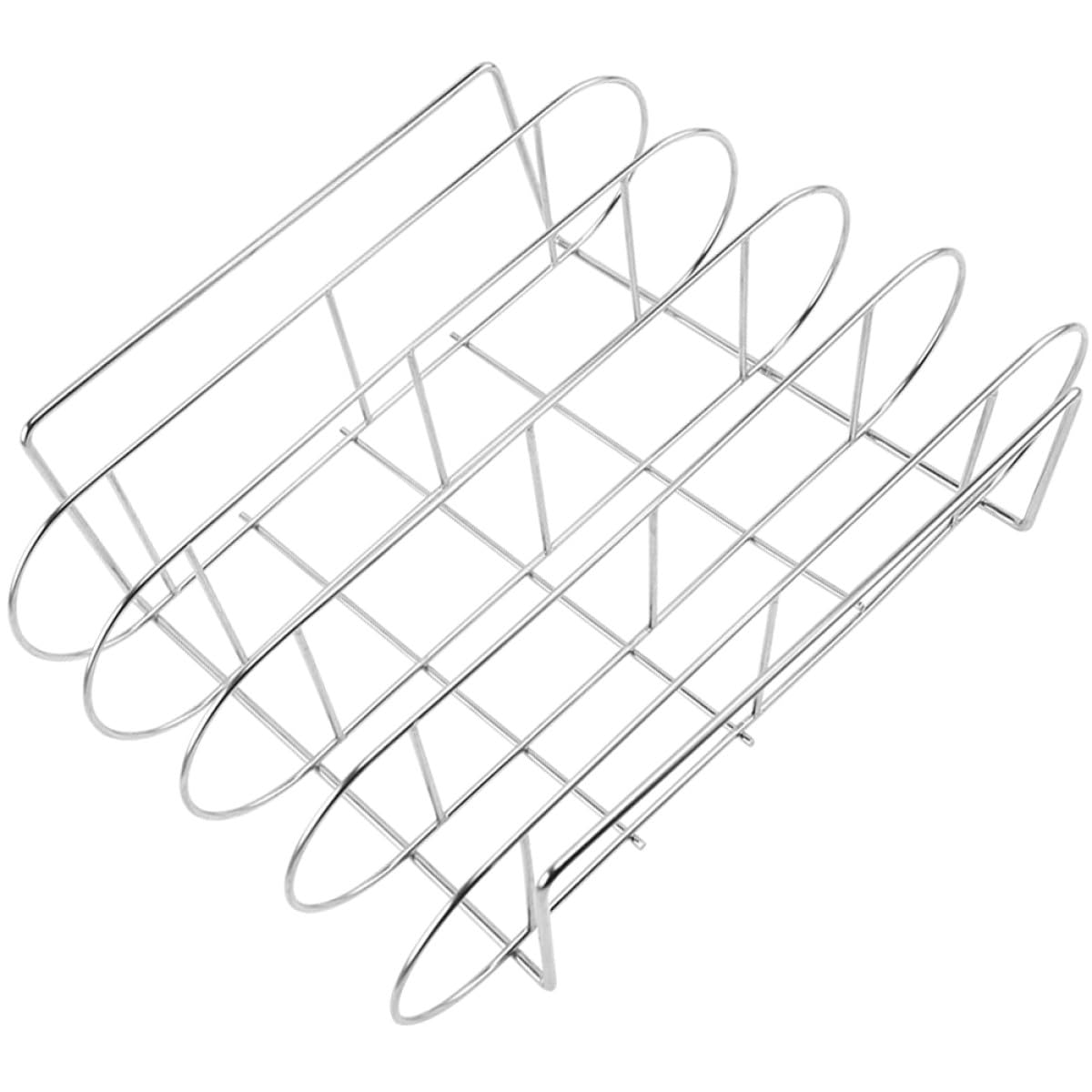TOYANDONA Supporto per Griglia in Metallo Inossidabile Design Ergonomico, Facile da Pulire, per Carni Come Prosciutti e Polli, per Utilizzo Domestico e Picnic