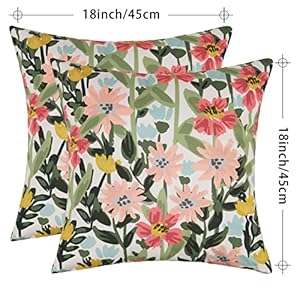 Pyonic Outdoor Pillows Waterproof Cover Pack of 2 Floral Waterproof Throw Pillow Covers 18X18 inch Outdoor Pillows for Patio Furniture Garden Square Outdoor Waterproof Throw Pillows Pyonic Outdoor Pillows Waterproof Cover Pack of 2 Floral Waterproof Throw Pillow Covers 18X18 inch Outdoor Pillows for Patio Furniture Garden Square Outdoor Waterproof Throw Pillows