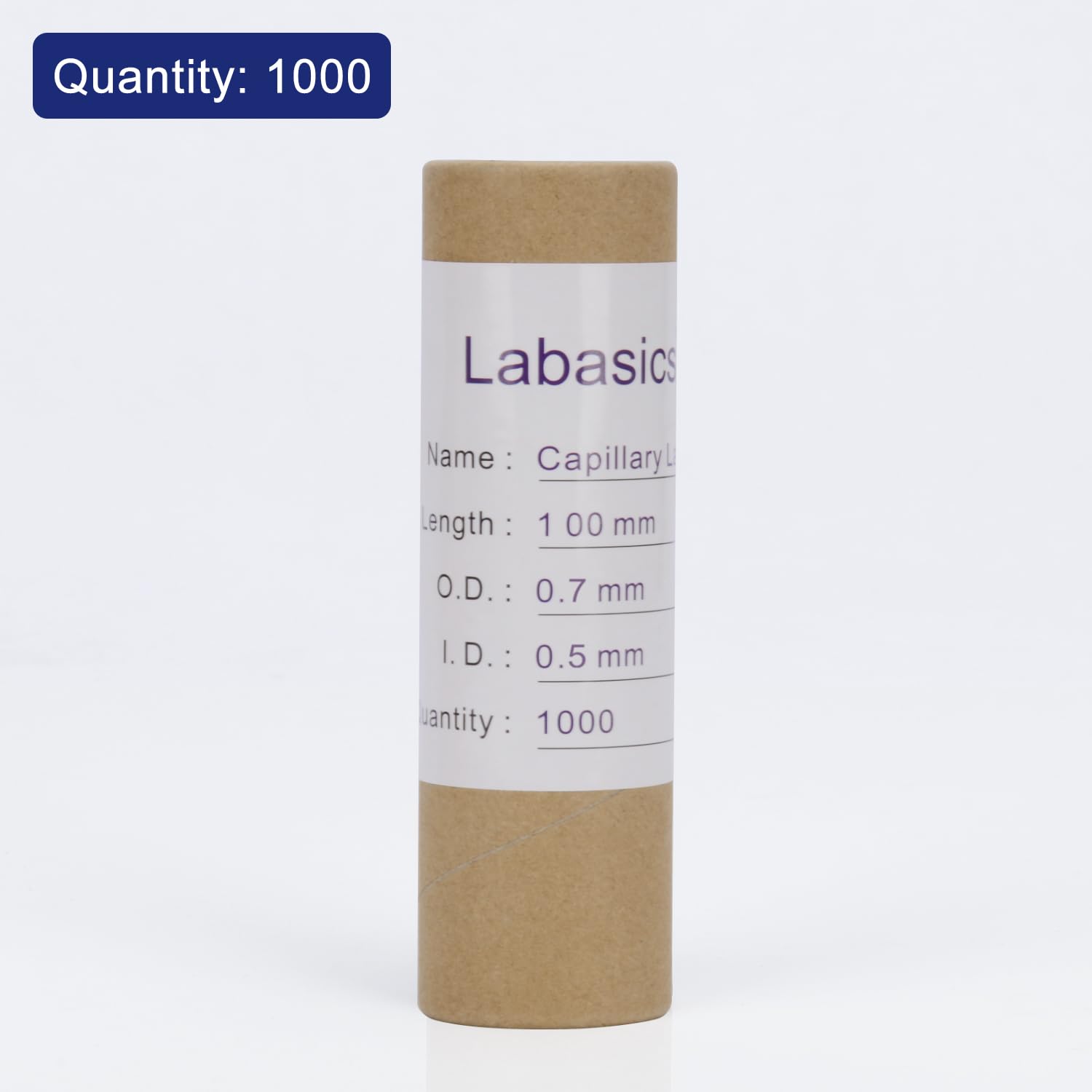 Labasics Tubicini Capillari in Vetro, Micro Pipette in Vetro da 100 mm con 0,5 mm ID e 0,7 mm OD per Spotting TLC, Confezione da 1000