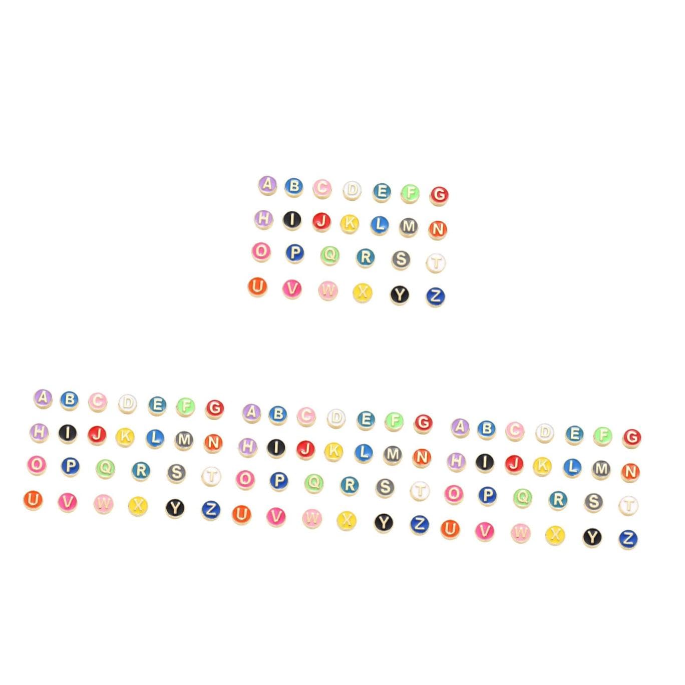 STOBOK 104piezas Perlas De Aleación Letras Inglés Para Accesorios De Joyería Beads Coloridos Para Collares y Pulseras