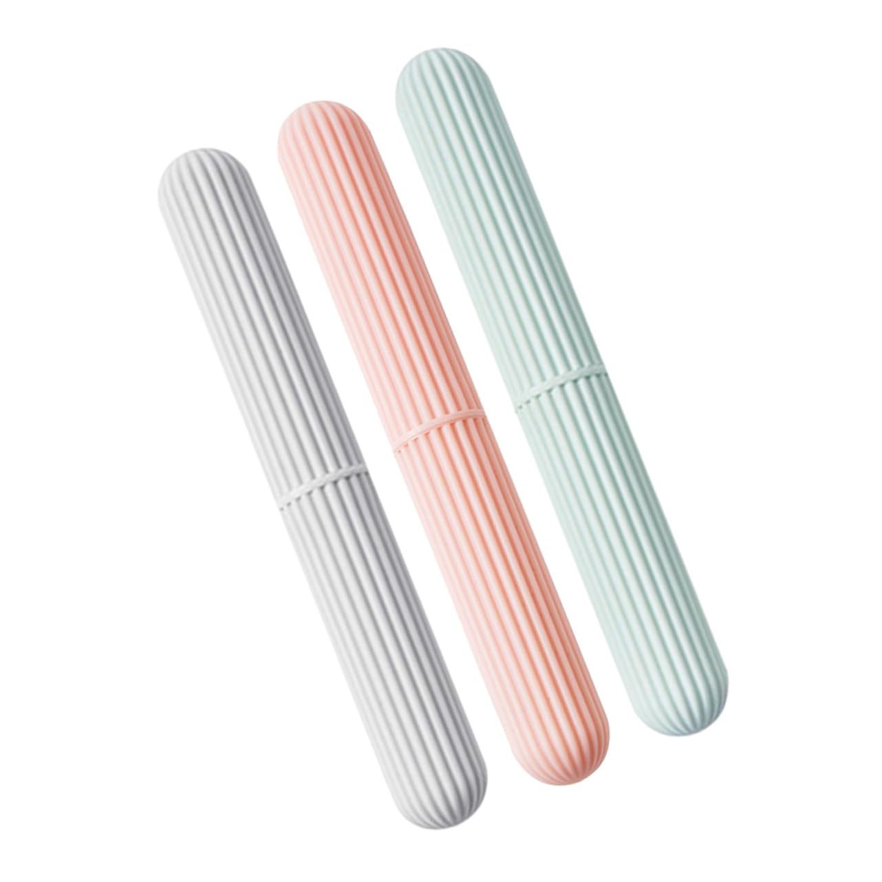 SHERCHPRY 3pcs Portable Toothbrush Case Lightweight Toothbrush Storage Holder for Travel Chic Design Durable Material Random Colors for Convenient Oral Care Storage Random Color