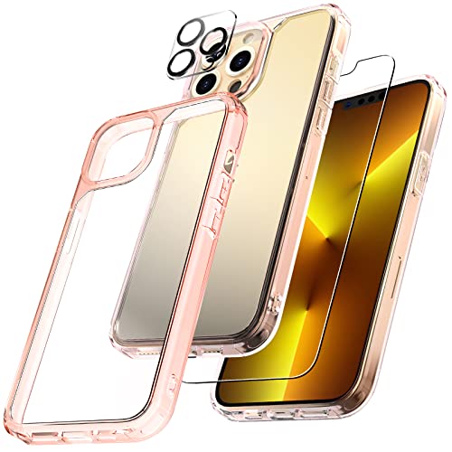 TAURI [3 in 1] Defender Designed for iPhone 13 Pro Max Case 6.7 Inch, with 2 Pack Tempered Glass Screen Protector + 2 Pack Camera Lens Protector [Military Grade Protection] Shockproof Slim Thin