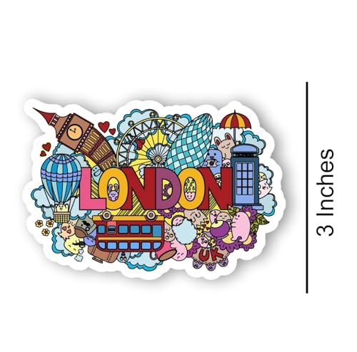 Image of London Acrylic Fridge Magnet - UV Texture Printed, Stylish Multicolor Magnet for Fridge, Wardrobe & Metal Surfaces, Pack of 1 (London)