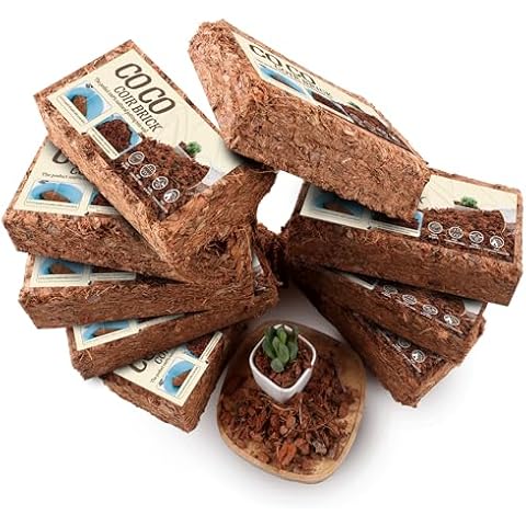 SUMLOTY Coco Chips for Plant - COCOUNT SHEL 9 Pack Organic Coconut Husk Chips with Low EC & PH Balanced, High Expansion Coconut Substrate Coco Husk Mulch for Garden, Flowers and Reptile Cover