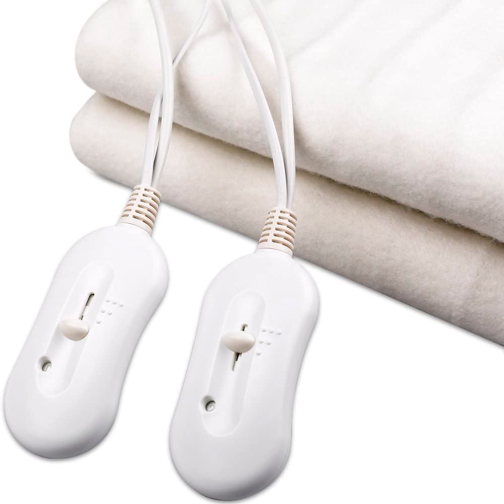 Manta eléctrica Doble 160X140 | Manta calefactora para Cama de Matrimonio 2 x 60W | Manta térmica Grande con protección contra Calentamiento | Varios Niveles de Temperatura | Lavable
