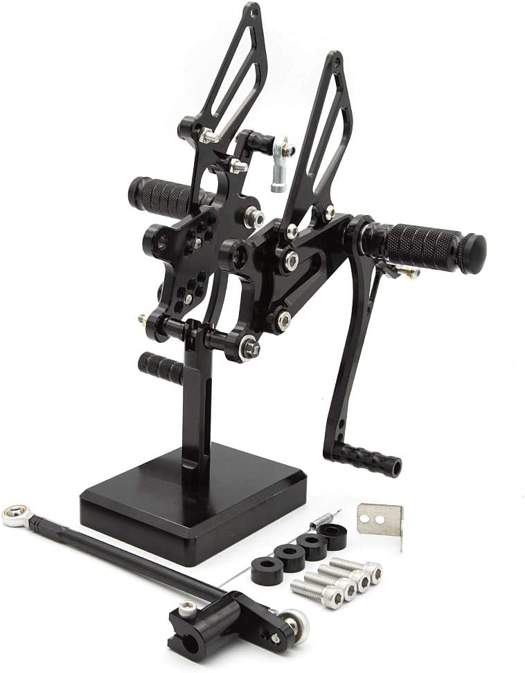 CNC CBR954RR 00-03 Motorcycle Adjustable Rearsets Foot Pegs Rear Set Footpeg Brake Shift Pedal Compatible with CBR954RR CBR929RR 2000 2001 2002 2003 Black