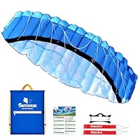 2.5m Blau, Zweileiner Matte, Drachen für Kinder und Erwachsene, 2x25m auf Winder mit Schlaufen