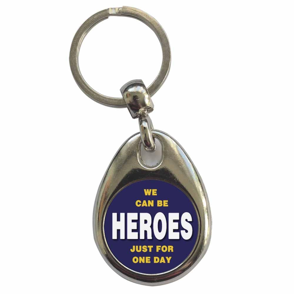 Ozorath Unisex Multicolour We Can Be Heroes Just For One Day Keyring Keychain With Split Ring Attachment And Metal Key Fob
