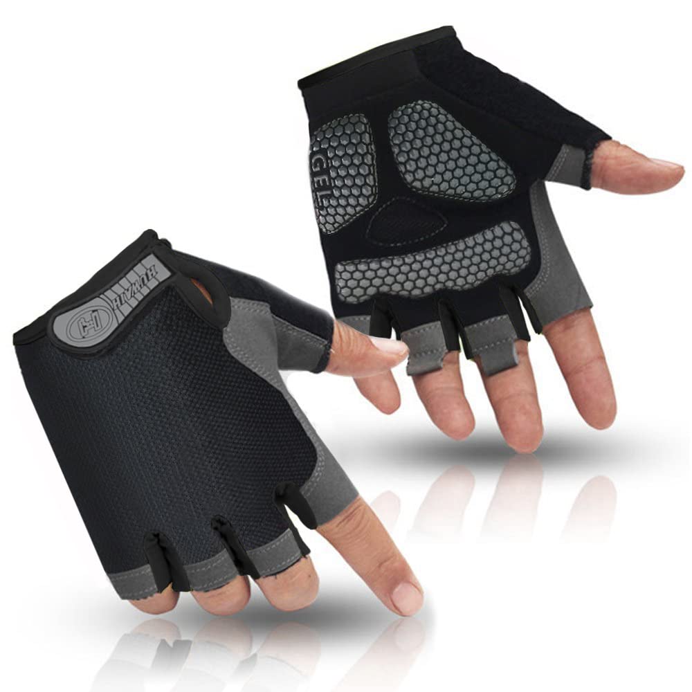 HuwaiH Cycling Gloves, Summer 3D Shock Absorption, Anti-slip, Cycling Gloves, Abrasion Resistant, Breathable, Quick Drying, Unisex, Bicycle Gloves