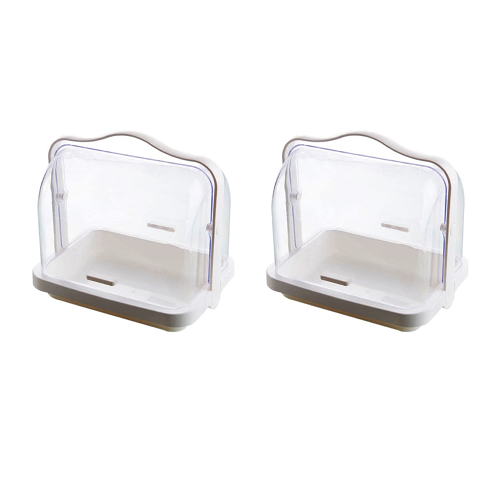 Hndhbfgrt 2X Kitchen Bread Storage Box Plastic Medicine Storage Box Cosmetic Organizer Multifunctional Flip Boxes