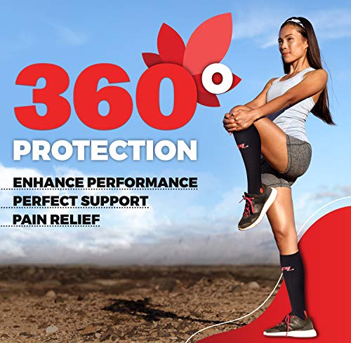 Image of POWERLIX Compression Socks for Women & Men (Pair) for Neuropathy Swelling Pain Relief 20-30 mmHg Medical Knee-high Stockings