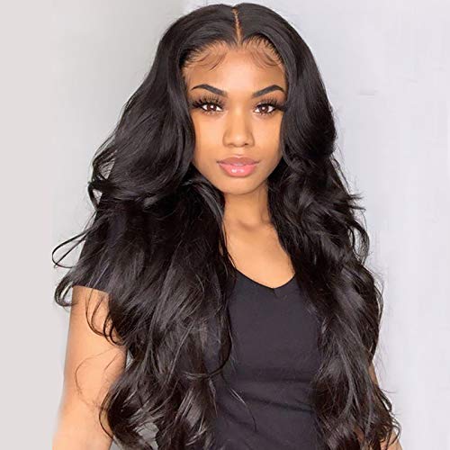 T Part Lace Front Wigs Human Hair 13x4x1 Lace Frontal Wigs Body Wave Brazilian Human Hair Wigs for Black Women Middle Part HD Lace Front Wigs Human Hair 150% Density (20 inch,Natural Color)