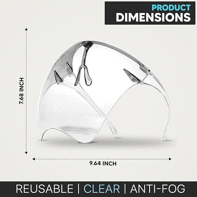 NIYANETAIL Face Shield Glasses – Anti-Fog, UV-Protected Face Cover for Men & Women | Reusable Splash-Resistant Visor | Safety Goggles for Cycling, Outdoor, Camping, Travel 2