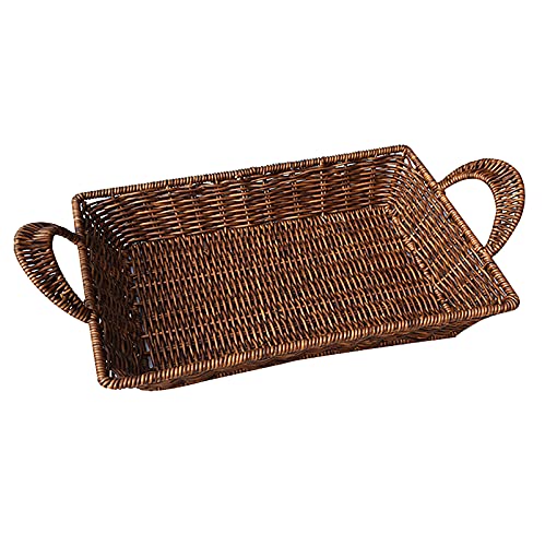 Einkaufskorb Geflochten Weide, Handgewebte Tablett Cover
