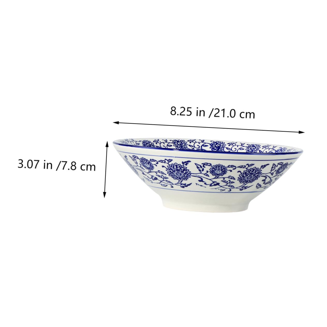 Cuenco Cerámico Esmaltado con Diseño Azul y para Servir Sopa Ramen y Ensaladas Restaurantes y Hogar Resistente y Decorativo para Diario