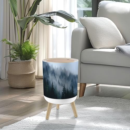 Caneca de basura pequeña con tapa 7L para baño y cocina miniatura 2