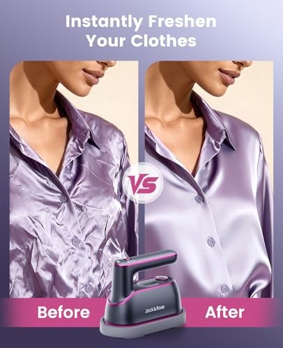 Image of Jack ＆ Rose Travel Steamer Iron for Clothes,1200w Iron Steamer,Portable Handheld Travel Size Steamer iron,8S Fast Heat-Up，Large Ceramic Heat Panel