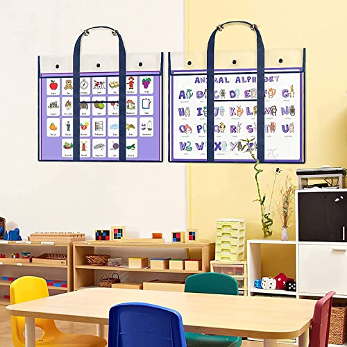 Large Waterproof PVC A2/A3/A4 Paper Art Portfolio Artist Carry Bag Clear Files Tote Bag with Handle Thick Hanging Pouch Teachers Art Students Storage Bag for Drawing Board Canvases Paints Pencils - Image 3