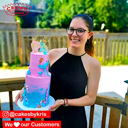 Crown Cake Pans 4 Inch Round, 3" Deep, Set Of 2, Heavy Duty, Fully Straight Sides, Even-Heating, Made In Canada #TOP6