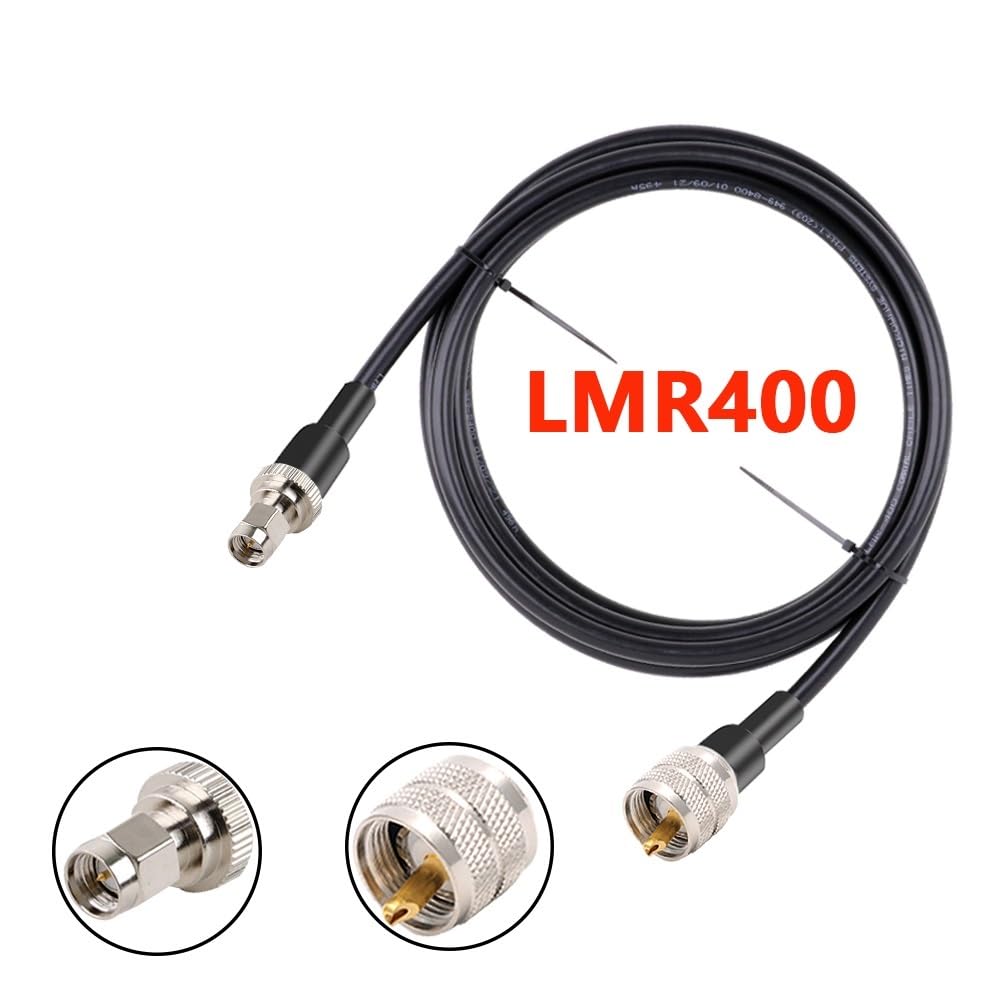 LIHUA Câble coaxial LMR400 SMA mâle/femelle vers PL259 UHF mâle 50 Ω 50-7 Adaptateur queue de cochon (RP SMA M vers UHF M, 18 m)