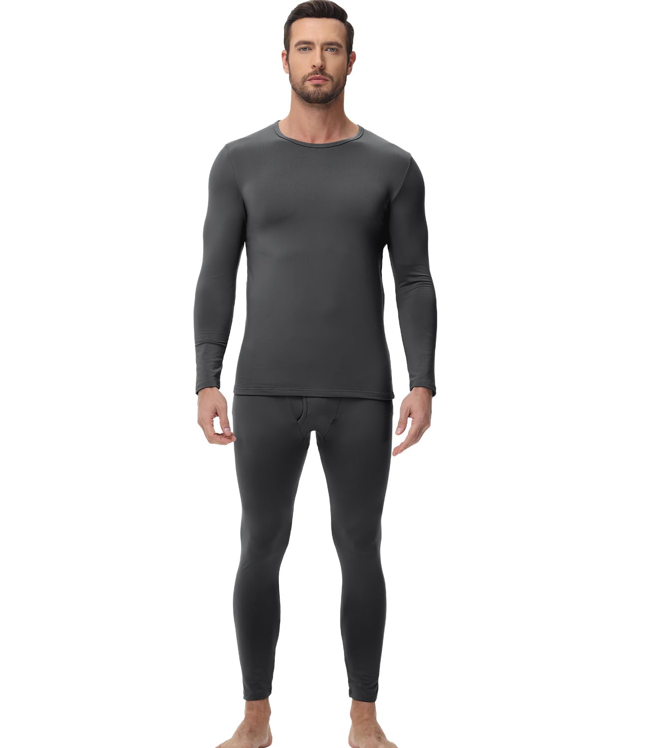 wirarpa Men's Long Johns Thermal Underwear Fleece Lined Base Layer Set Long Sleeve Top and Bottom