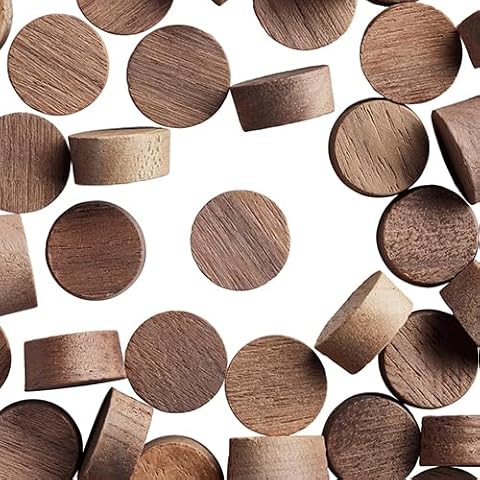 WidgetCo 1/2" Walnut Wood Plugs, Face Grain, Woodworking Plugs, Can Be Sanded, Stained, or Painted (Qty 100) Cover
