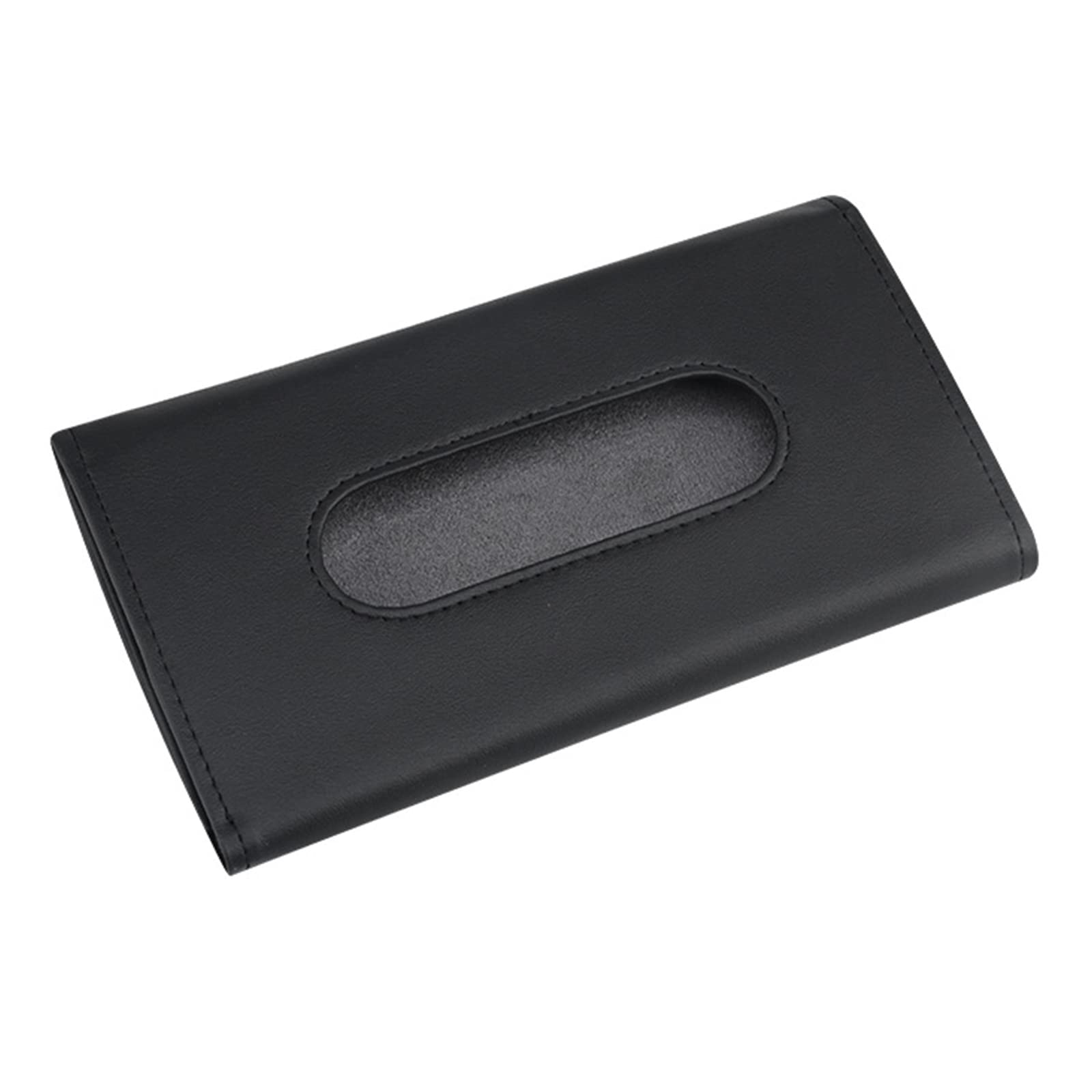 Jazuaiao Auto Tissue Container Leather Paper Towel Organiser for Seat Back Visors Stylish Black Storage Solution Car Tissue Holder Cute Car Accessories