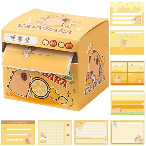 天玉堂 全面強粘着 動物付箋 絵柄8種 計256枚 (カピバラ・オレンジ)